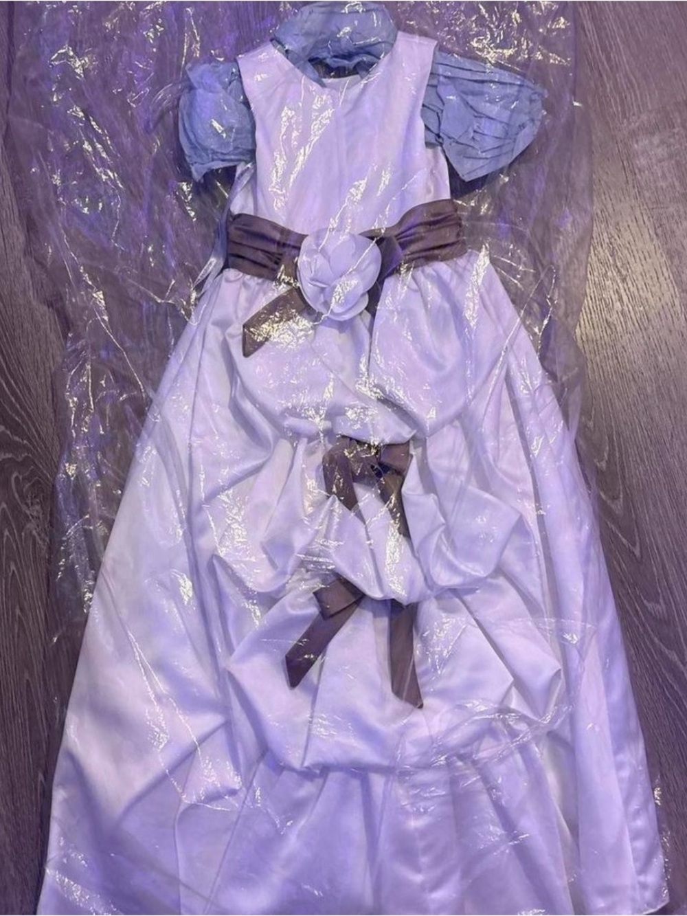 Girls Lavender Formal Dress with Brown Sash